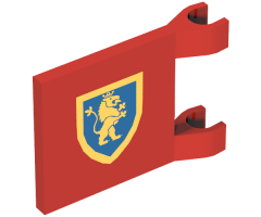 Flag 2 x 2 Square with Lion Rampant Gold on Blue Shield Pattern
