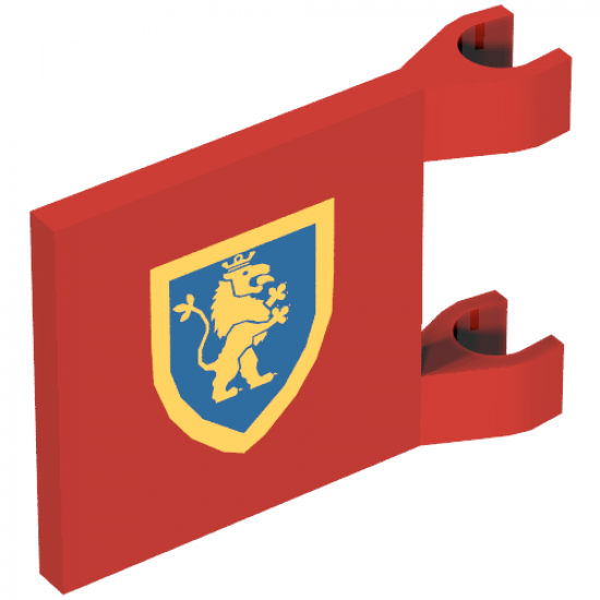 Flag 2 x 2 Square with Lion Rampant Gold on Blue Shield Pattern