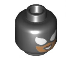 Minifigure, Head Balaclava with White Spider-Girl Eyes, Nougat Face with Smile Showing Teeth Pattern - Hollow Stud