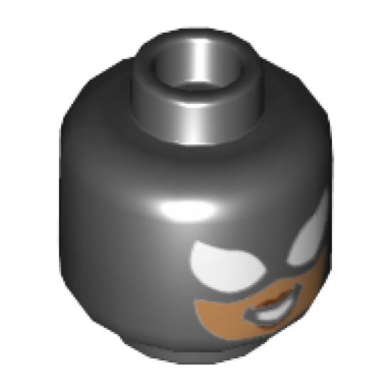 Minifigure, Head Balaclava with White Spider-Girl Eyes, Nougat Face with Smile Showing Teeth Pattern - Hollow Stud