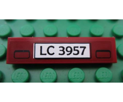 Tile 1 x 4 with 'LC 3957' License Plate Pattern (Sticker) - Set 7325