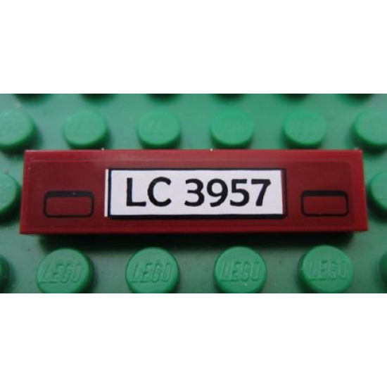 Tile 1 x 4 with 'LC 3957' License Plate Pattern (Sticker) - Set 7325
