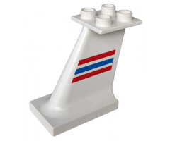 Duplo, Aircraft Airplane Jetliner Tail with Red and Blue Stripes Pattern