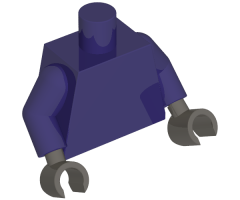 Torso Plain / Dark Purple Arms / Dark Bluish Gray Hands