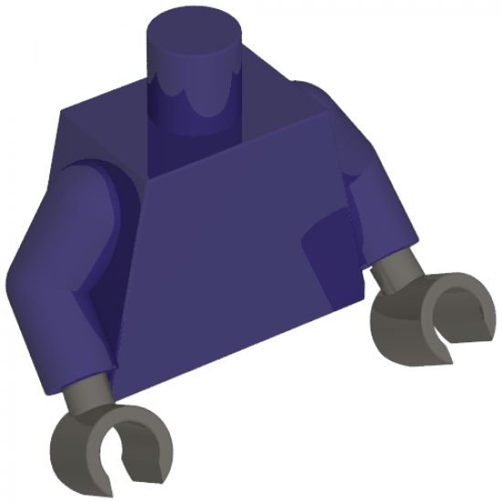 Torso Plain / Dark Purple Arms / Dark Bluish Gray Hands
