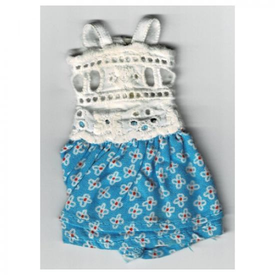 Scala, Figure Accessory Clothes Female Dress with Blue Skirt with White Flowers Pattern