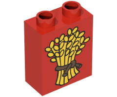 Duplo, Brick 1 x 2 x 2 with Wheat and Plain Rope Pattern