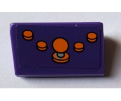 Slope 30 1 x 2 x 2/3 with 4 Orange Buttons and Joystick Pattern (Sticker) - Set 71016