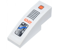 Slope, Curved 3 x 1 with 'Q2' and Circuitry and Vent Pattern (Sticker) - Set 7648