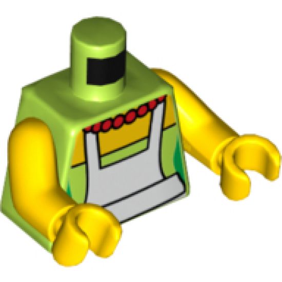 Torso Simpsons Dress with White Apron and Red Necklace Pattern / Yellow Arms / Yellow Hands