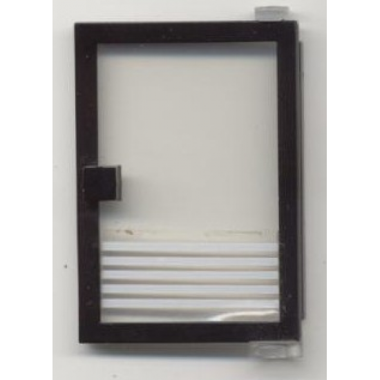 Door 1 x 4 x 5 Right with Trans-Clear Glass and 5 White Stripes Pattern (Sticker) - Set 6392