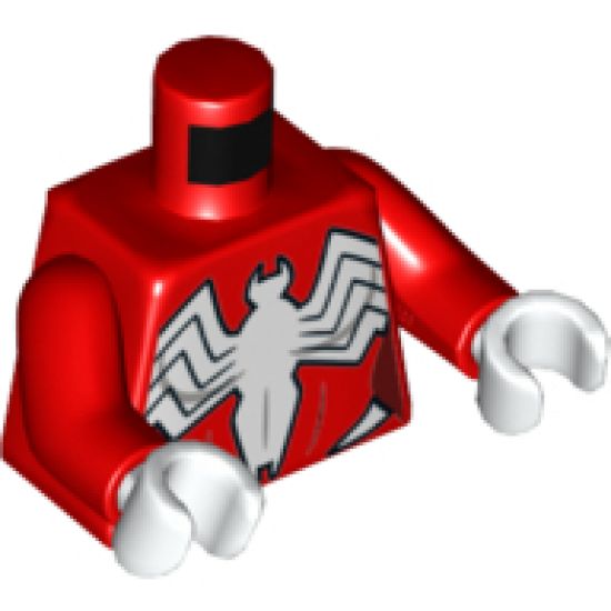 Torso Spider-Girl White Spider Wraparound Pattern / Red Arms / White Hands