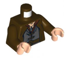 Torso LotR Coat with Evenstar Pendant, Double Button Shirt and Belt Pattern (Aragorn) / Dark Brown Arms / Light Nougat Hands