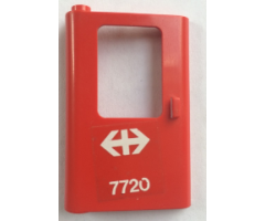 Door 1 x 4 x 5 Train Left with White Double Arrow (Swiss Federal Railways) and '7720' Pattern (Sticker) - Set 7720