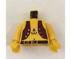 Torso Pirate Dark Purple Vest and Anchor Tattoo Pattern / Yellow Arms / Yellow Hands