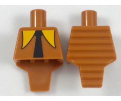 Torso, Modified Short with Ridged Armor with Long Orange Collar, Black Tie Pattern