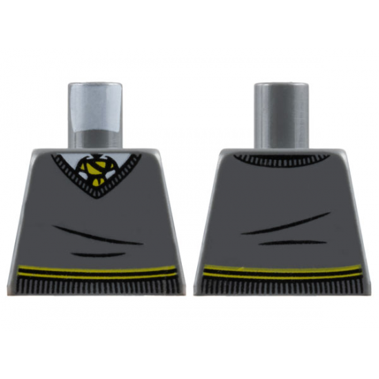 Torso V-Neck Sweater, White Collar, Yellow and Black Tie and Waist Trim (Hufflepuff) Pattern
