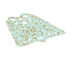 Mini Doll, Body Wear Cape Cloth, Friends, Center Point at Bottom, 3 Small Top Holes, Swirl, Diamond Shape Holes, Gold Dots Pattern - Traditional Starched Fabric