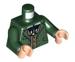 Torso Jacket over Dark Tan Vest, White Shirt and Black Lacing Pattern / Dark Green Arms / Light Nougat Hands