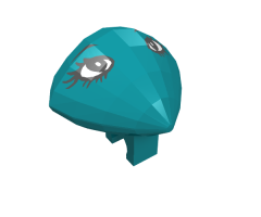 Minifigure, Head, Modified Martian with Clip, Eyelashes Pattern
