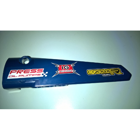 Technic, Panel Fairing # 5 Long Smooth, Side A with 'PRESS OIL PUMPS', 'IG NITION' and 'CRAWLR GEARS' Pattern (Sticker) - Set 41999