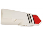 Technic, Panel Fairing #22 Very Small Smooth, Side A with Red and Silver Stripes Pattern (Sticker) - Set 42057