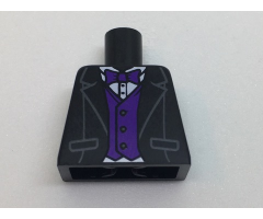Torso Tuxedo Jacket, White Shirt, Dark Purple Bow Tie and Vest Pattern