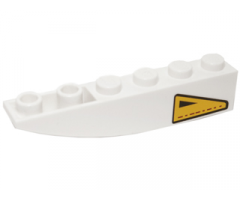 Slope, Curved 6 x 1 Inverted with Yellow Triangle with Black Border and Small Triangle Pattern Model Right Side (Sticker) - Set 10195