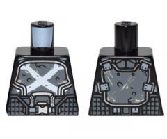 Torso Body Armor with Straps and White Crossbones Pattern