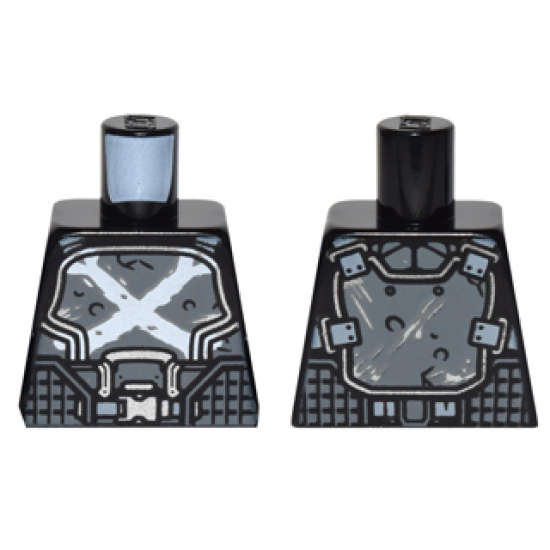 Torso Body Armor with Straps and White Crossbones Pattern