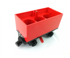 Train Battery Box Car with Three Contact Holes, Red Switch Lever, Black Magnets, and Black Wheels
