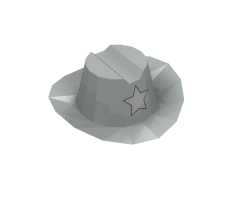 Minifigure, Headgear Hat, Cowboy with Silver Star Pattern