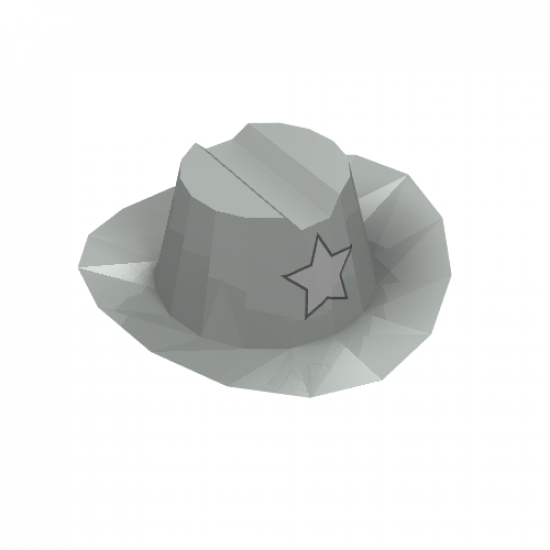 Minifigure, Headgear Hat, Cowboy with Silver Star Pattern