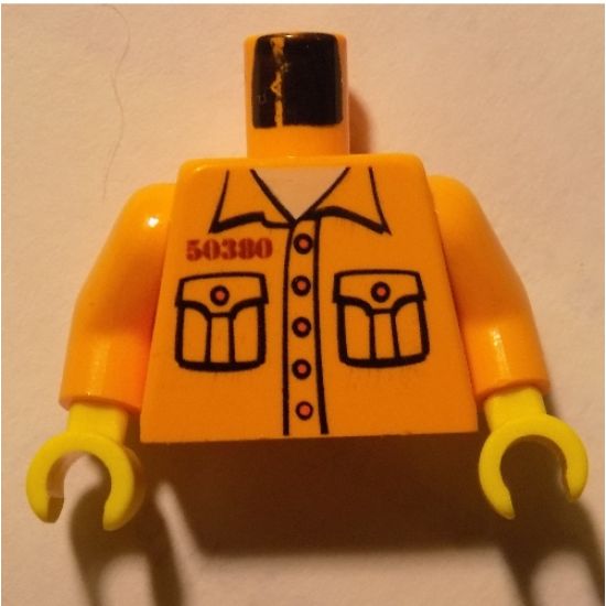 Torso Jail-Breaker Shirt with 2 Pockets, '50380' Pattern / Medium Orange Arms / Yellow Hands