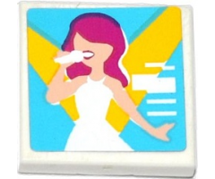 Tile 2 x 2 with Female Singer in Spotlights Pattern (Sticker) - Set 41093