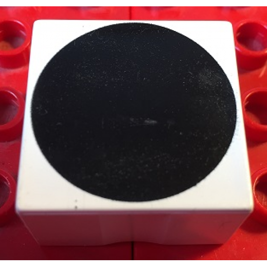Duplo, Tile 2 x 2 x 1 with Shape Black Circle Pattern