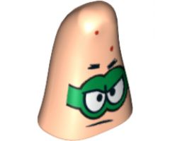 Minifigure, Head, Modified Patrick with Bright Green Mask Pattern