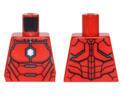 Torso Armor with Silver Plates and Blue and White Hexagon Arc Reactor Pattern