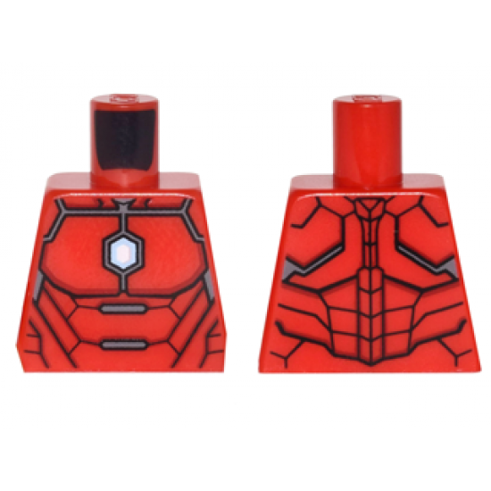 Torso Armor with Silver Plates and Blue and White Hexagon Arc Reactor Pattern