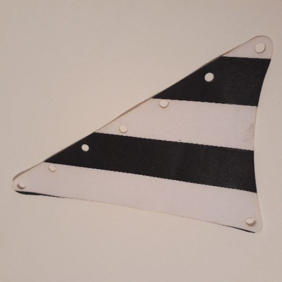 Cloth Sail Triangular 15 x 22 with Black Thick Stripes Pattern