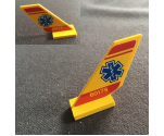 Tail Shuttle with EMT Star of Life, Red Stripes and Yellow '60179' Pattern on Both Sides (Stickers) - Set 60179