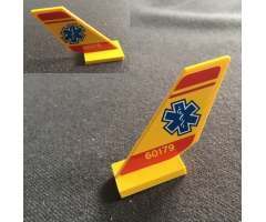 Tail Shuttle with EMT Star of Life, Red Stripes and Yellow '60179' Pattern on Both Sides (Stickers) - Set 60179