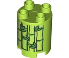 Duplo, Brick Round 2 x 2 x 2 with Bamboo Pattern