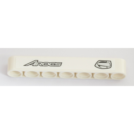 Technic, Liftarm 1 x 7 Thick with Silver 'AROCS' and Silver Handle Pattern Model Left Side (Sticker) - Set 42043