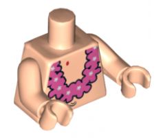 Torso SpongeBob with Navel and Pink Lei Pattern / Light Nougat Arms / Light Nougat Hands