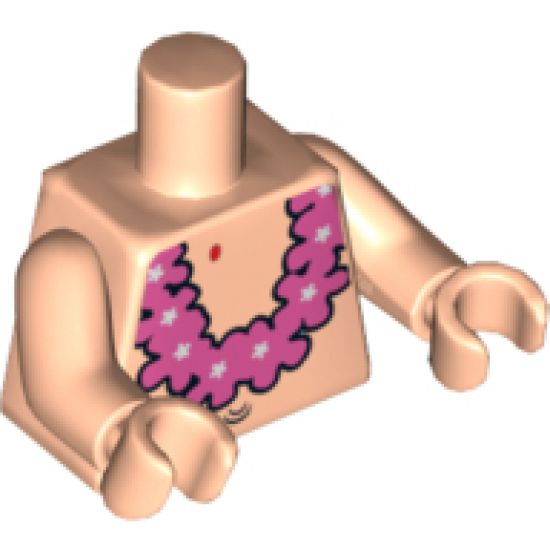 Torso SpongeBob with Navel and Pink Lei Pattern / Light Nougat Arms / Light Nougat Hands