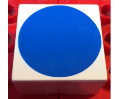 Duplo, Tile 2 x 2 x 1 with Shape Blue Circle Pattern