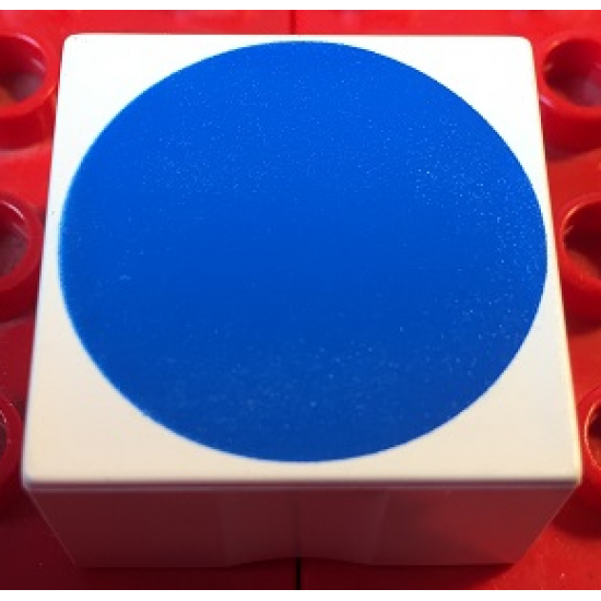 Duplo, Tile 2 x 2 x 1 with Shape Blue Circle Pattern