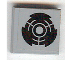 Tile 2 x 2 with Black Broken Circle Pattern (Sticker) - Set 7709