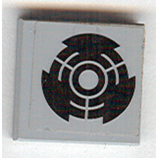 Tile 2 x 2 with Black Broken Circle Pattern (Sticker) - Set 7709